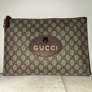 Gucci Beige and Brown Monogram Toiletry Bag